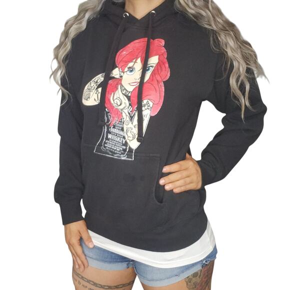 Tennessee Whiskey Sweatshirt Womens Medium Black Grunge Ariel Jack Daniels Punk - Picture 3 of 16